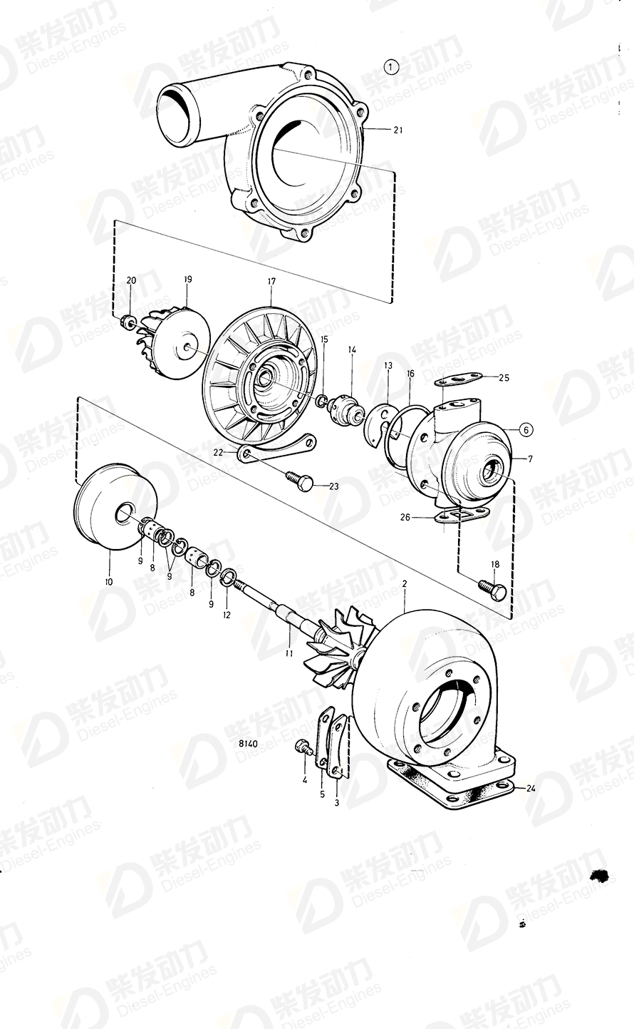 VOLVO Repair kit 848703 Drawing